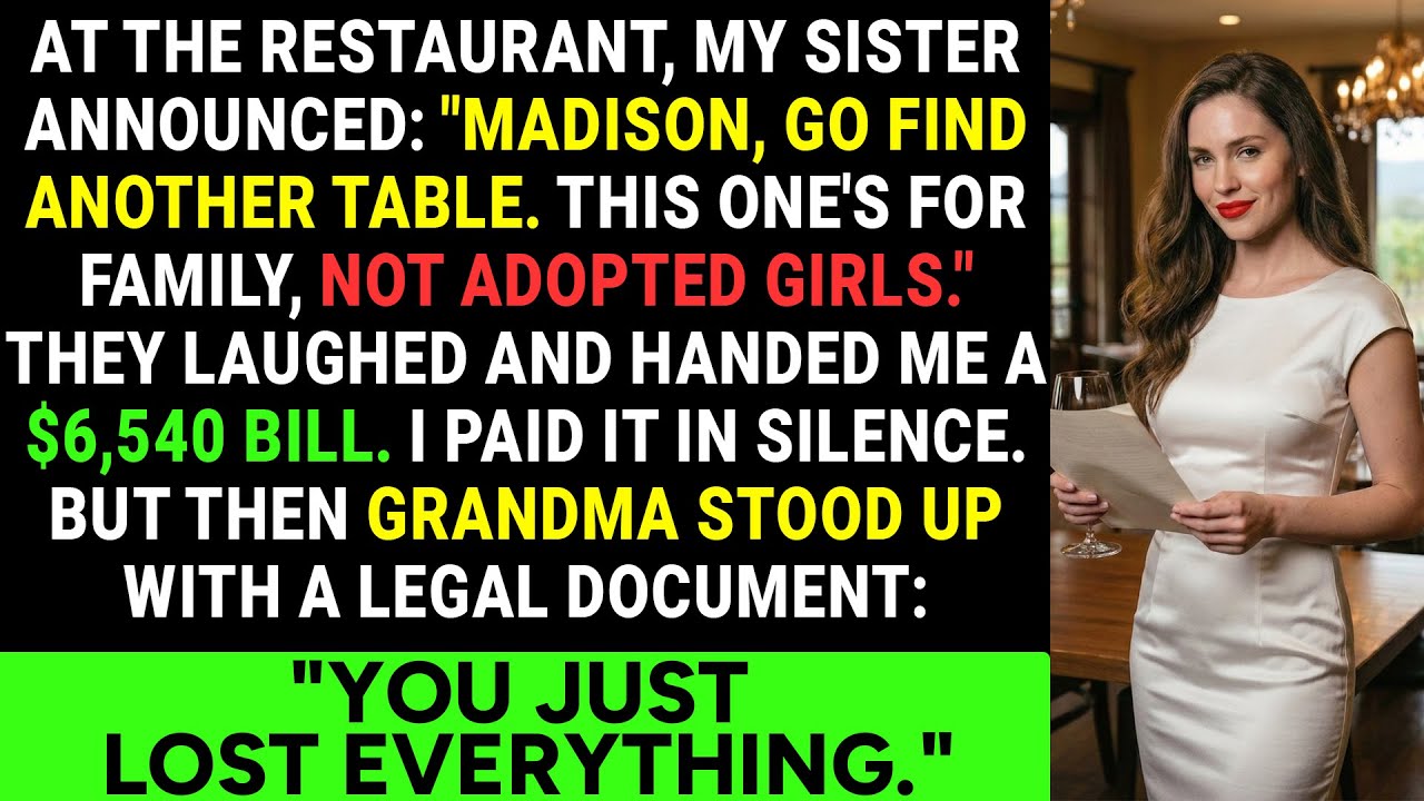 Sister Said  'Find Another Table' And Gave Me A $6,540 Bill. Then Grandma Changed Her Will...