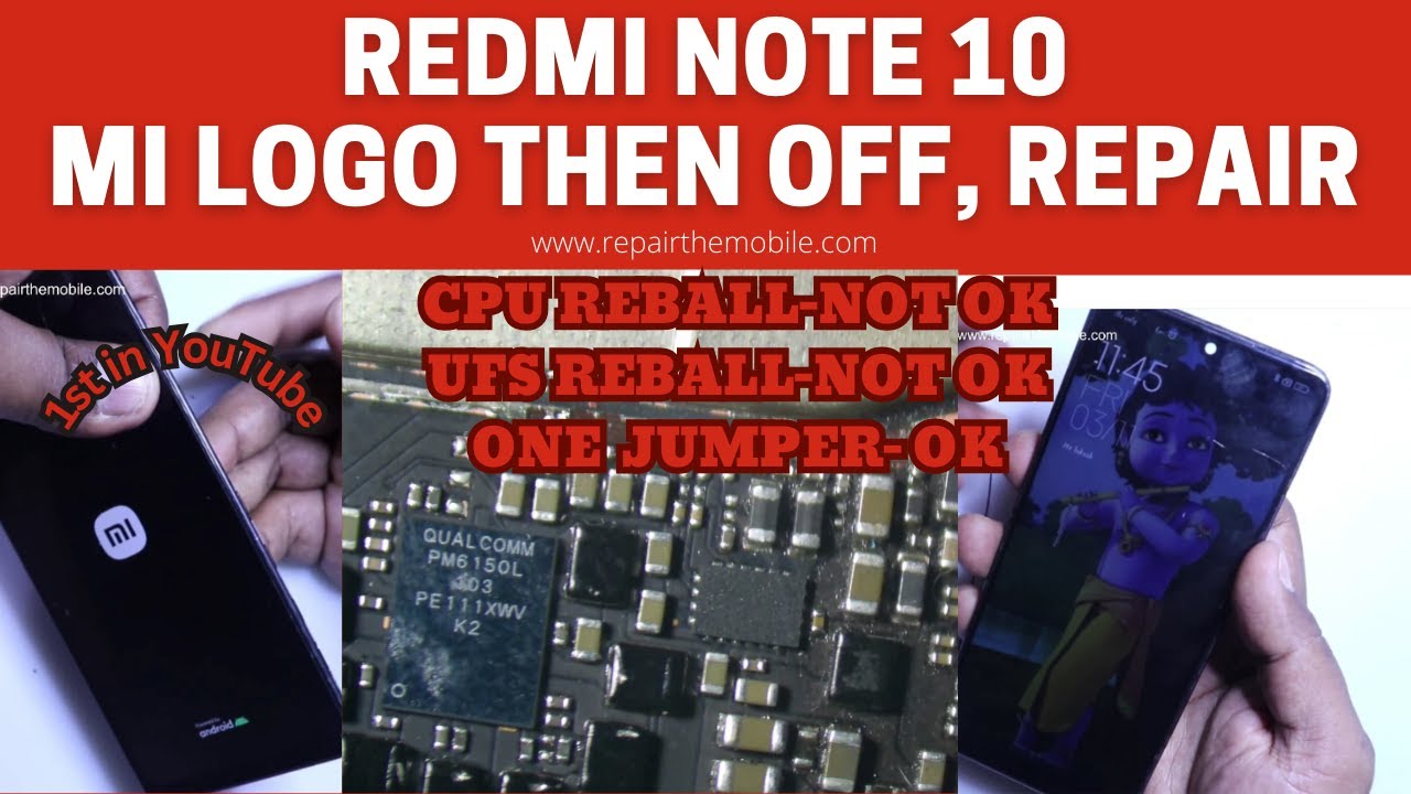 Redmi Note 10 MI logo then off after pressing power key, Repair | Restart on logo while charging