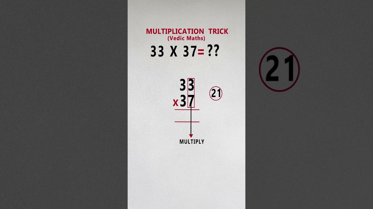 Shortcut trick for multiplication of 33 x 37 II Mendakuduru #shorts #maths #multiplicationtricks