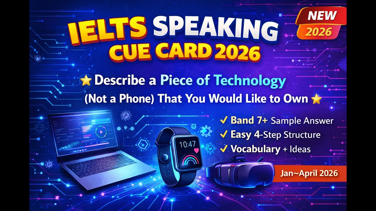 Describe a piece of technology (not a phone) that you would like to own Cue card Jan-April 2026FINAL