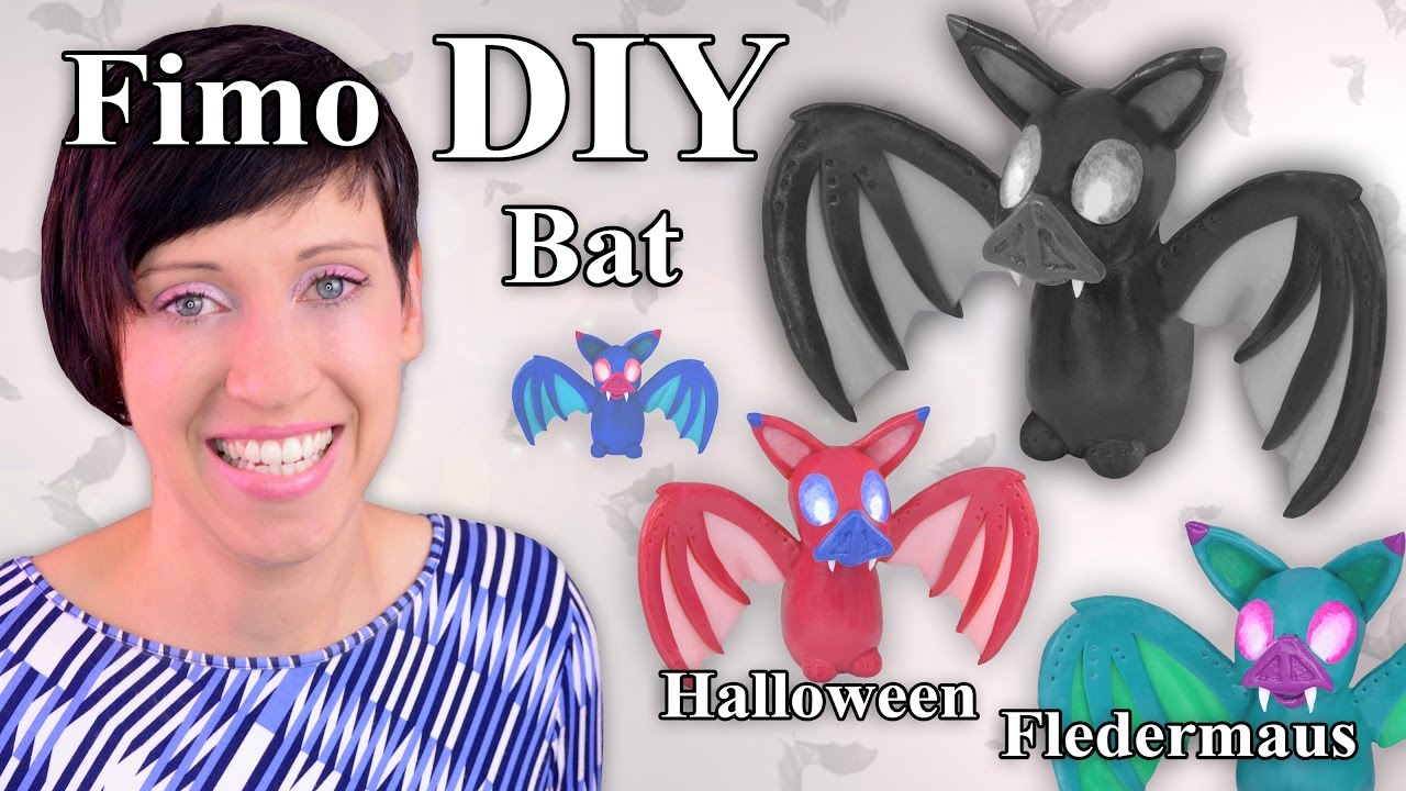 FIMO Fledermaus: Polymer Clay Halloween Bat &ndash; Tutorial [HD/DE] (EN-Sub)