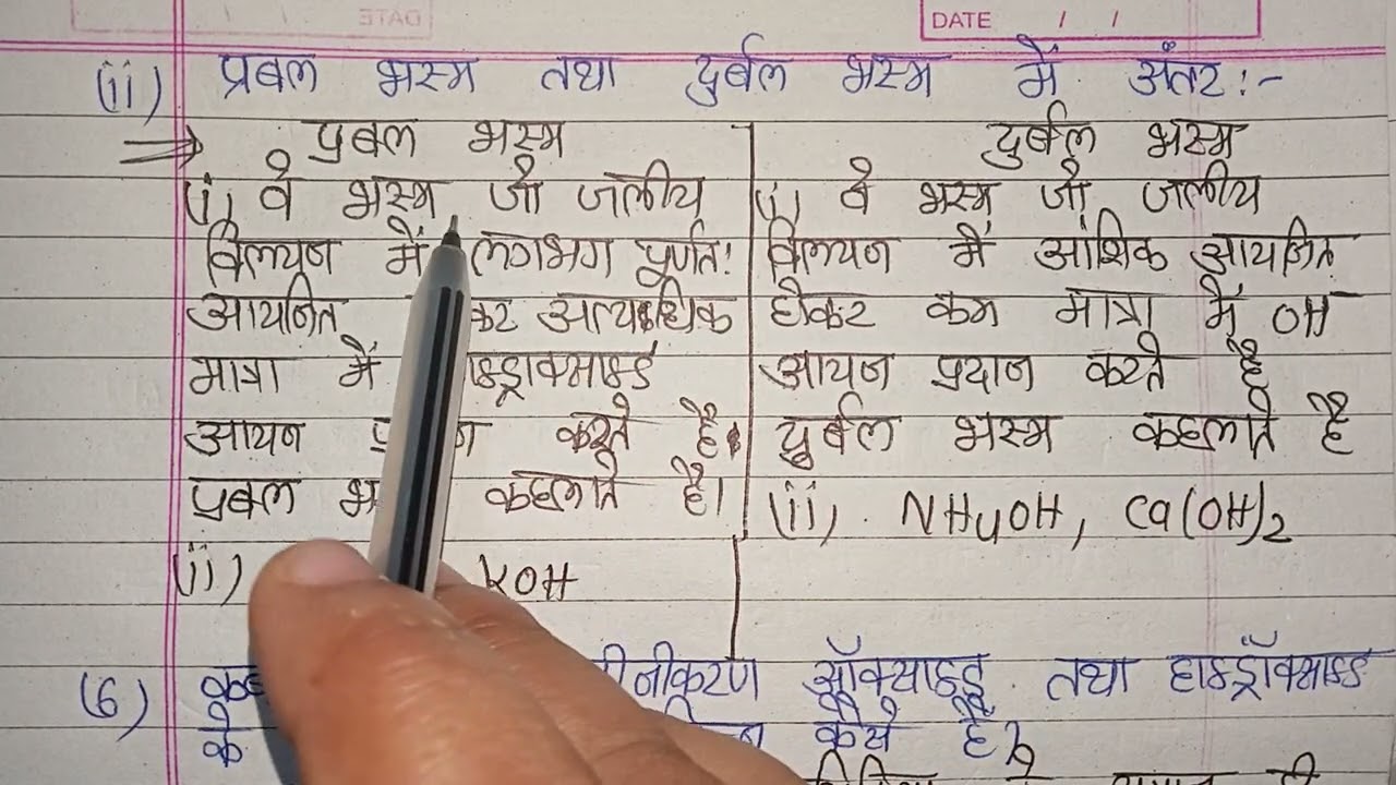 class 10 chemistry ।।chapter 2 ।।अम्ल भस्म और लवण laghu uttariye prashn aur uttar।। Bharti bhawan