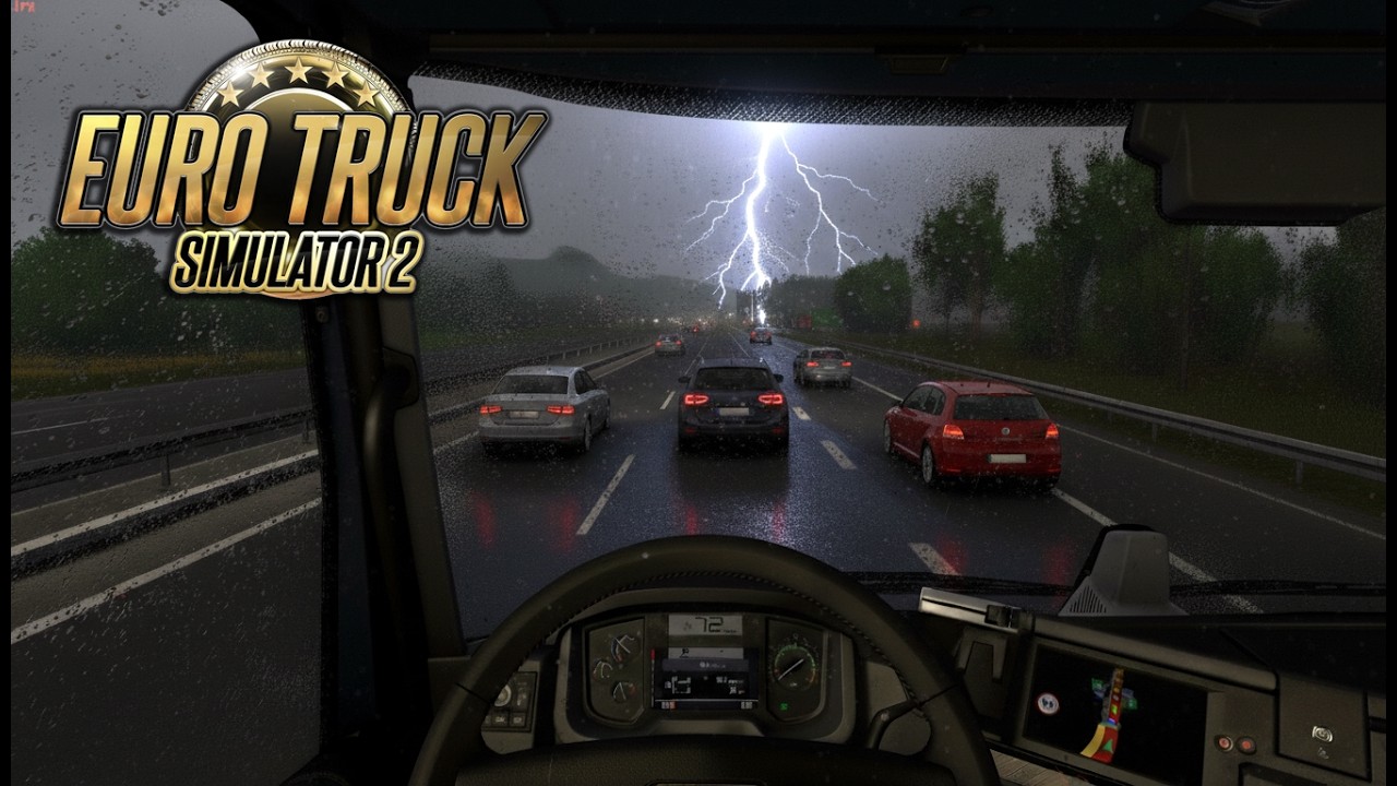 Euro Truck Simulator 2 | Começou na CHUVA e terminou no SOL 🌧️➡️🌞 Estrasburgo até Nuremberg!