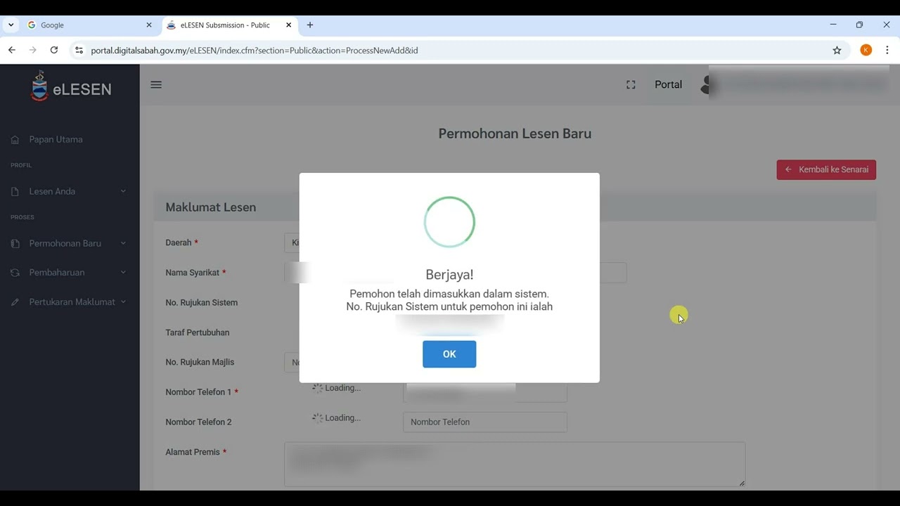 PART 2 : TUTORIAL MOHON PENDAFTARAN LESEN BERNIAGA/TRADING LICENSE DI PORTAL DIGITAL SABAH
