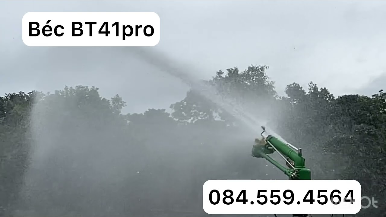 Béc BT41pro bán kính phun xa tối đa 41m/1 bên xoay tròn đường kính 82m xẻ tia 2 cấp tưới đẫm nước ạ