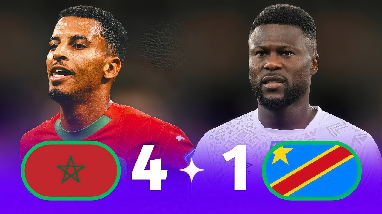 المغرب × الكونغو ديمقراطية 4-1 مباراة تأهل الى المونديال 2022 وجنون مشاري القرني جودة عالية 1080p 🔥🔥