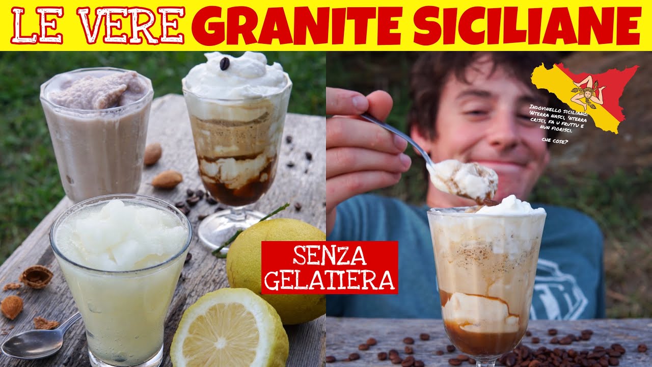 Le vere GRANITE SICILIANE vellutate e cremose: CAFFÈ CON PANNA, MANDORLA, LIMONE | Davide Zambelli