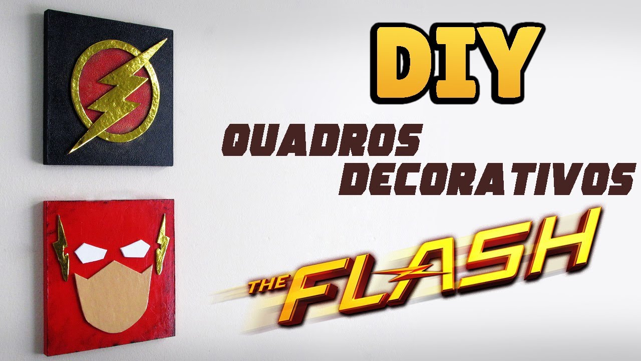 DIY: COMO FAZER QUADRO DECORATIVO THE FLASH | #diyseriados #diyhero