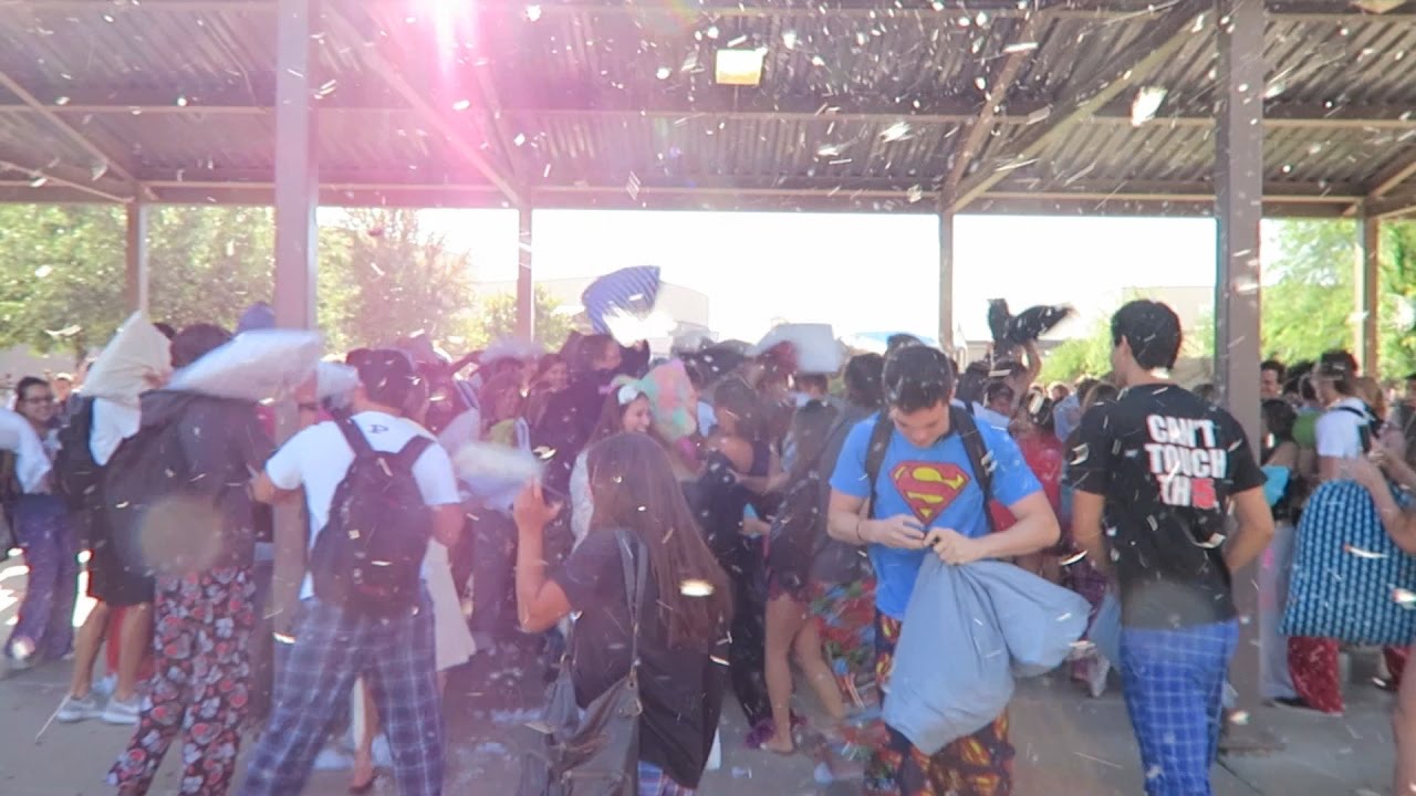 MASSIVE PILLOW FIGHT IN SCHOOL PRANK!