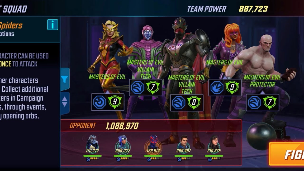 Marvel Strike Force Cosmic Crucible Room 5 Tangled Web/Eternals/Apocalypse Defense vs Master of Evil