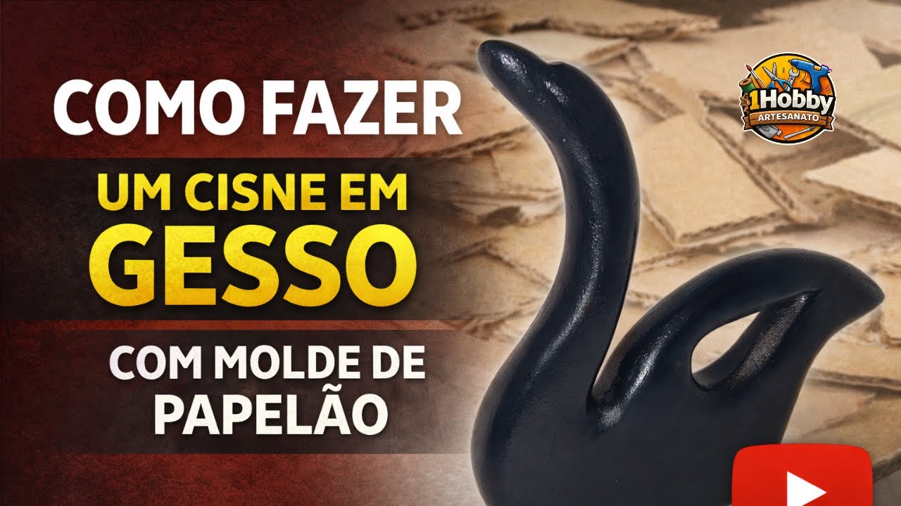 MOLDE DE PAPELÃO - COMO EU FIZ UM CISNE COM GESSO EM 6 MINUTOS 
