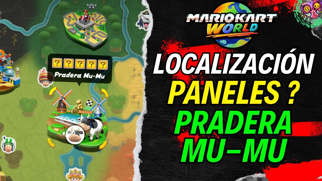 LOCALIZACIÓN PANELES ? en PRADERA MU-MU | GUÍA 100% | 💯Mario Kart World🏆
