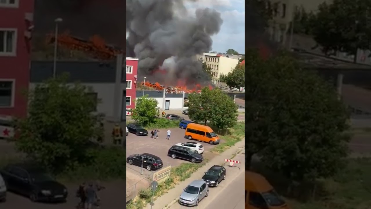 Magdeburg Großbrand 2021*Feuer Supermarkt*Großfeuer*Brand