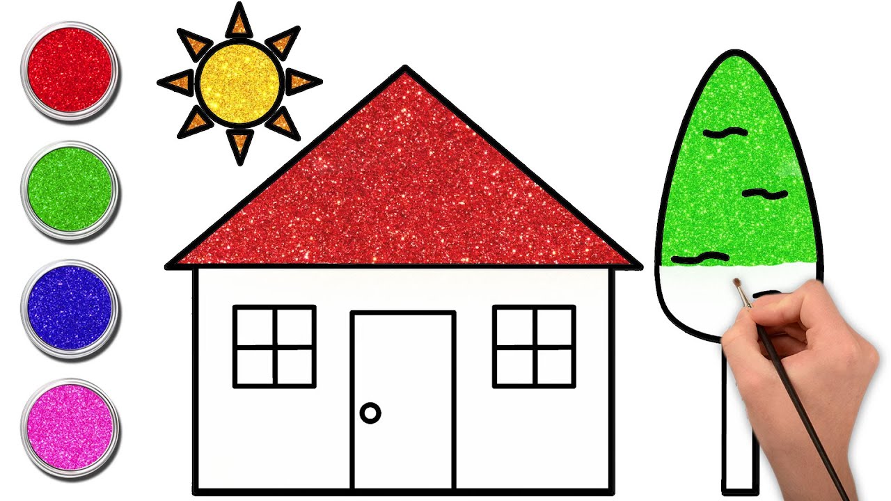 Nghệ thuật Chiki |🏡 Cách vẽ một ngôi nhà | Vẽ và tô màu dễ dàng cho trẻ em