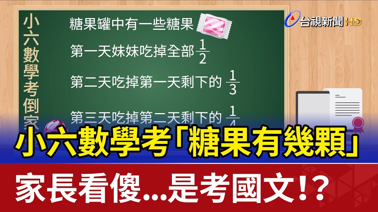 小六數學考「糖果有幾顆」 家長看傻...是考國文！？