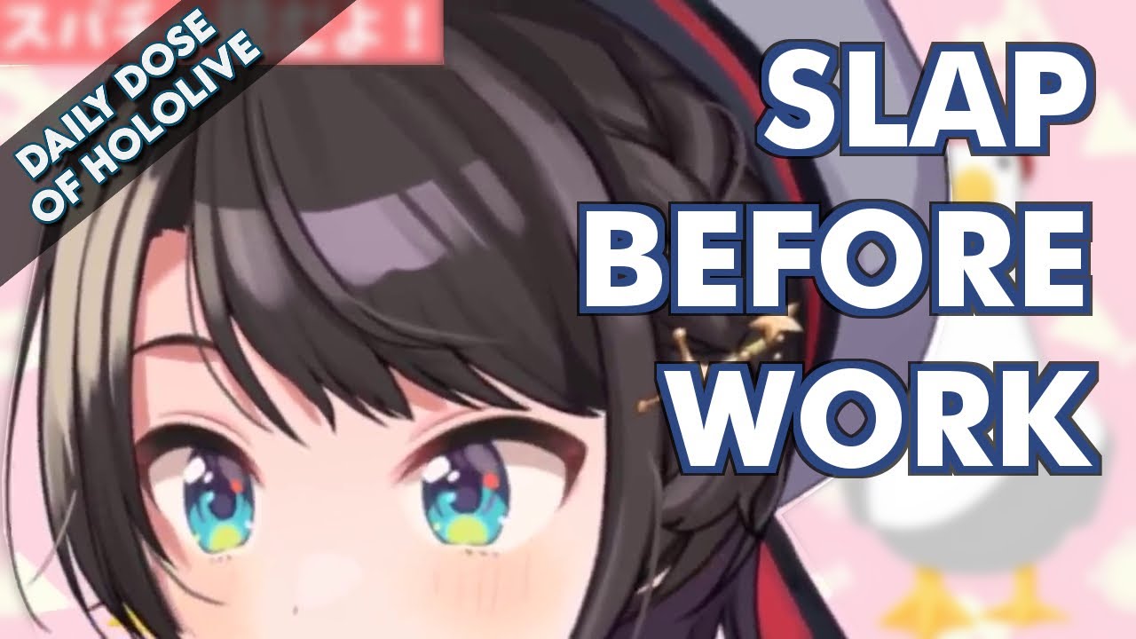 Pekora The Greedy Rabbit, Aqua Surpised, Towa, Rushia and Penta, Subaru Slap