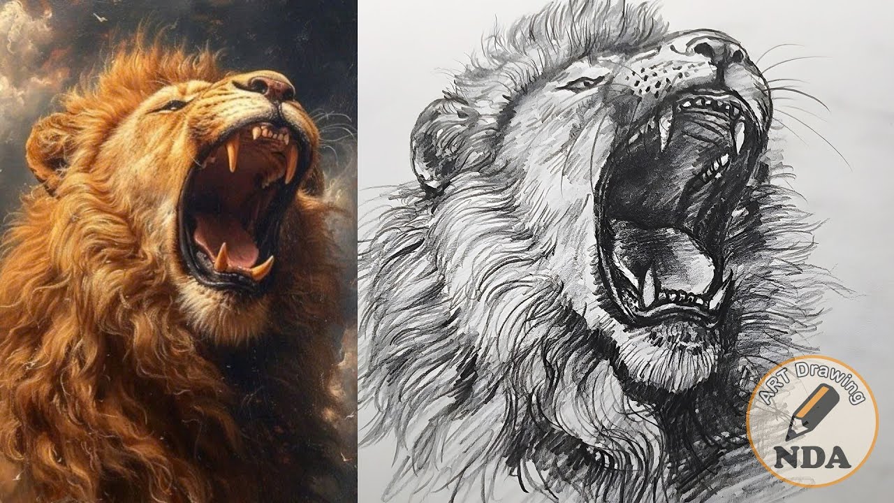 HOW TO DRAW A LION - ART DRAWING NDA