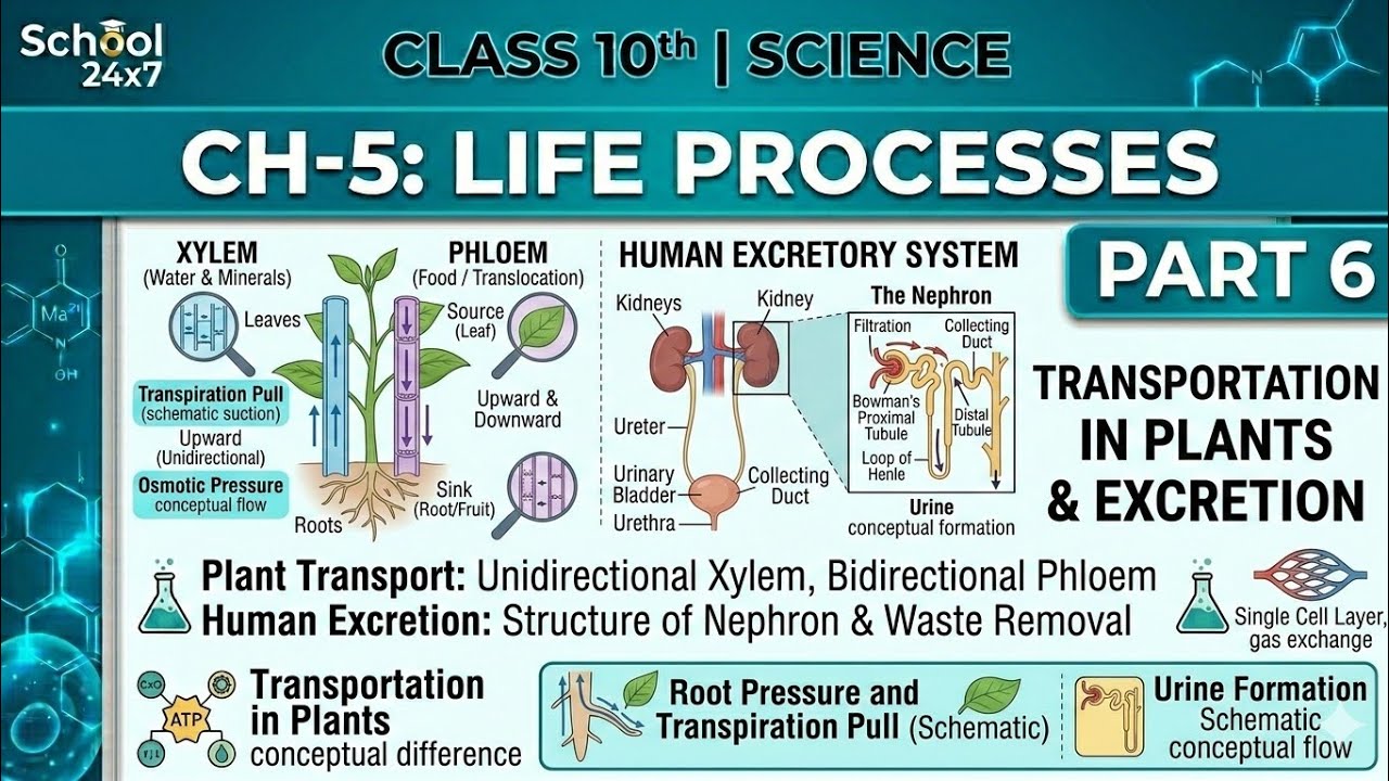 Excretion Class 10 Science | Human Excretory System, Nephron, Dialysis & Plant Excretion #excretion 