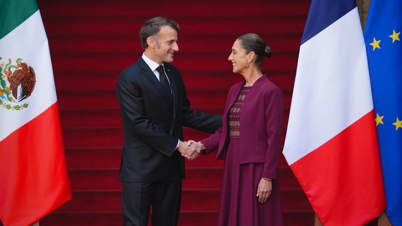 Bienvenida oficial al presidente de Francia, Emmanuel Macron. Palacio Nacional
