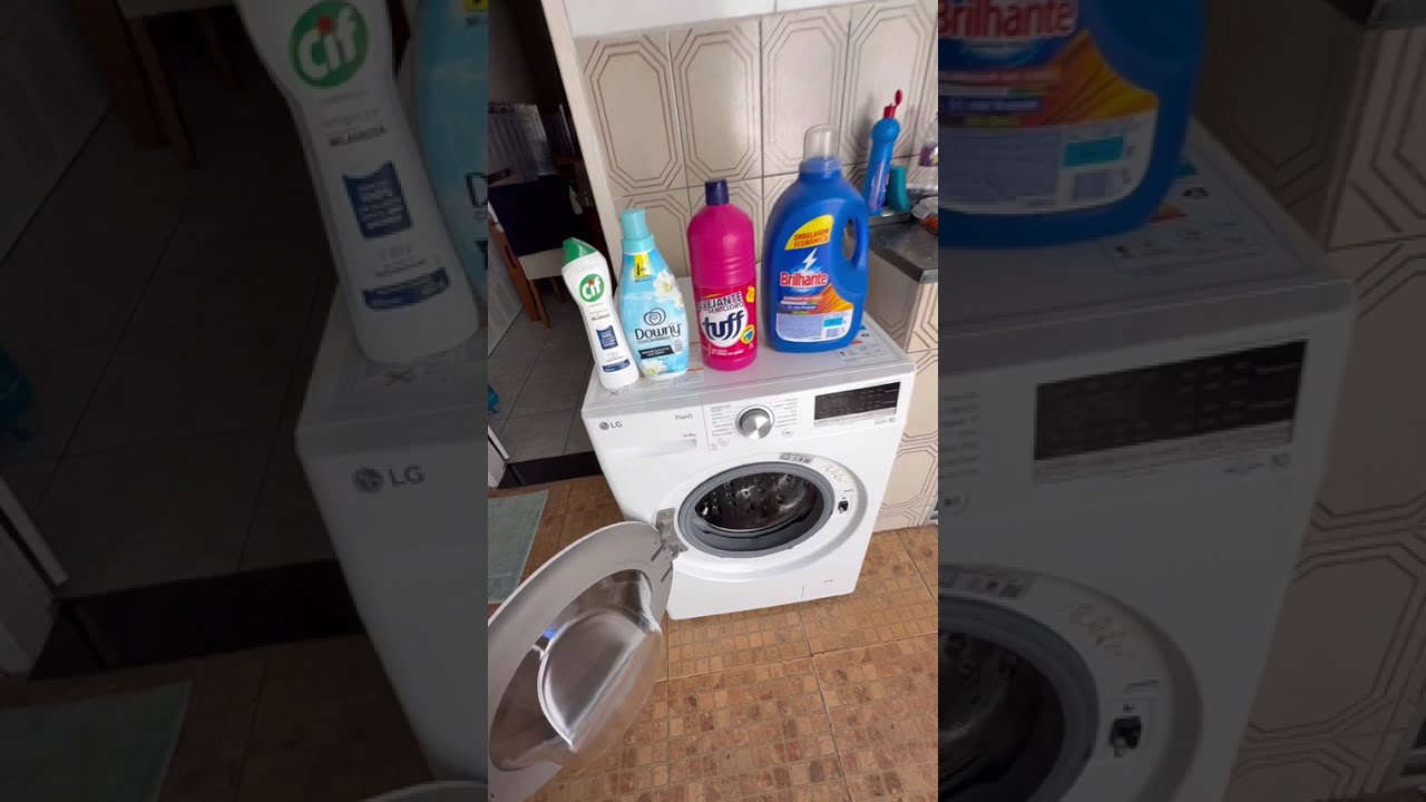 Lava e Seca LG VC4 Lavando Roupas De Cama.