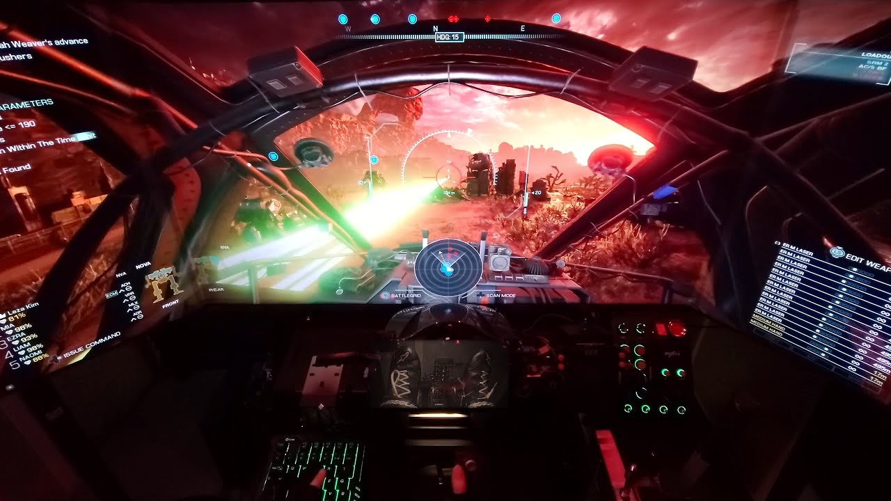 MechWarrior 5 : Clans Gameplay (Triple monitors, MS Sidewinder, Pedals)