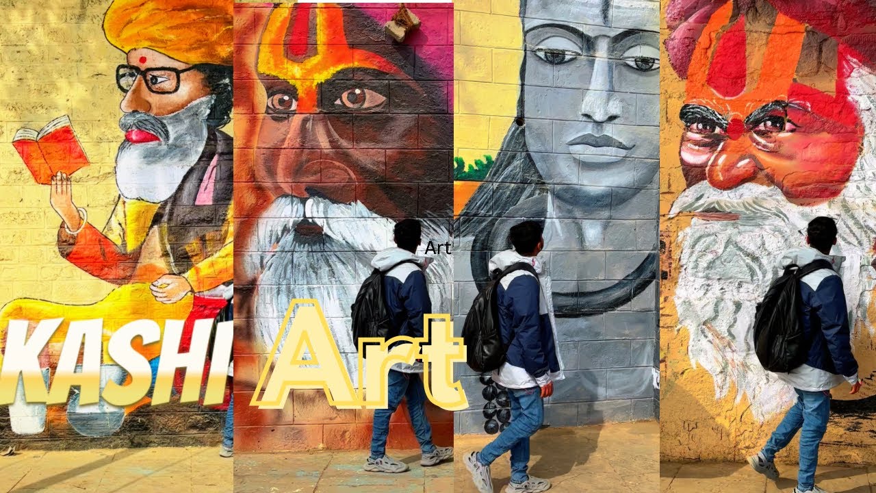 Kashi Wall Painting | Best Ghat For Photoshoot | wall Painting of varanasi | drawing of varanasi
