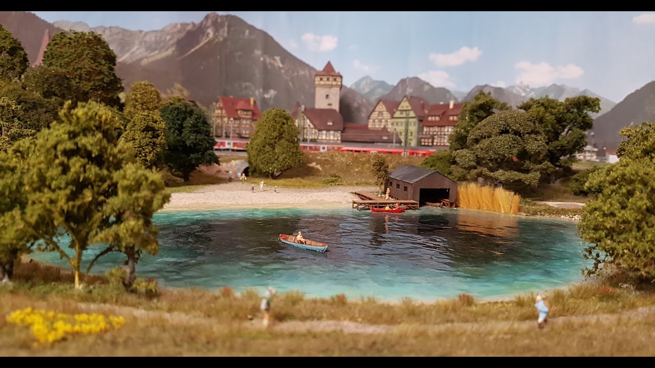 Der See bei Steineck - Digitale Modellbahn im Bau - Fahrvideo mit Fahrzeugen der Epoche VI