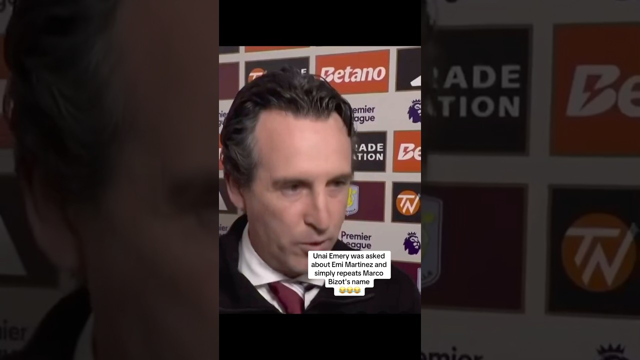 Unai Emery asked about Emi Martinez and simply repeats Marco Bizot's name three times in a row 😂