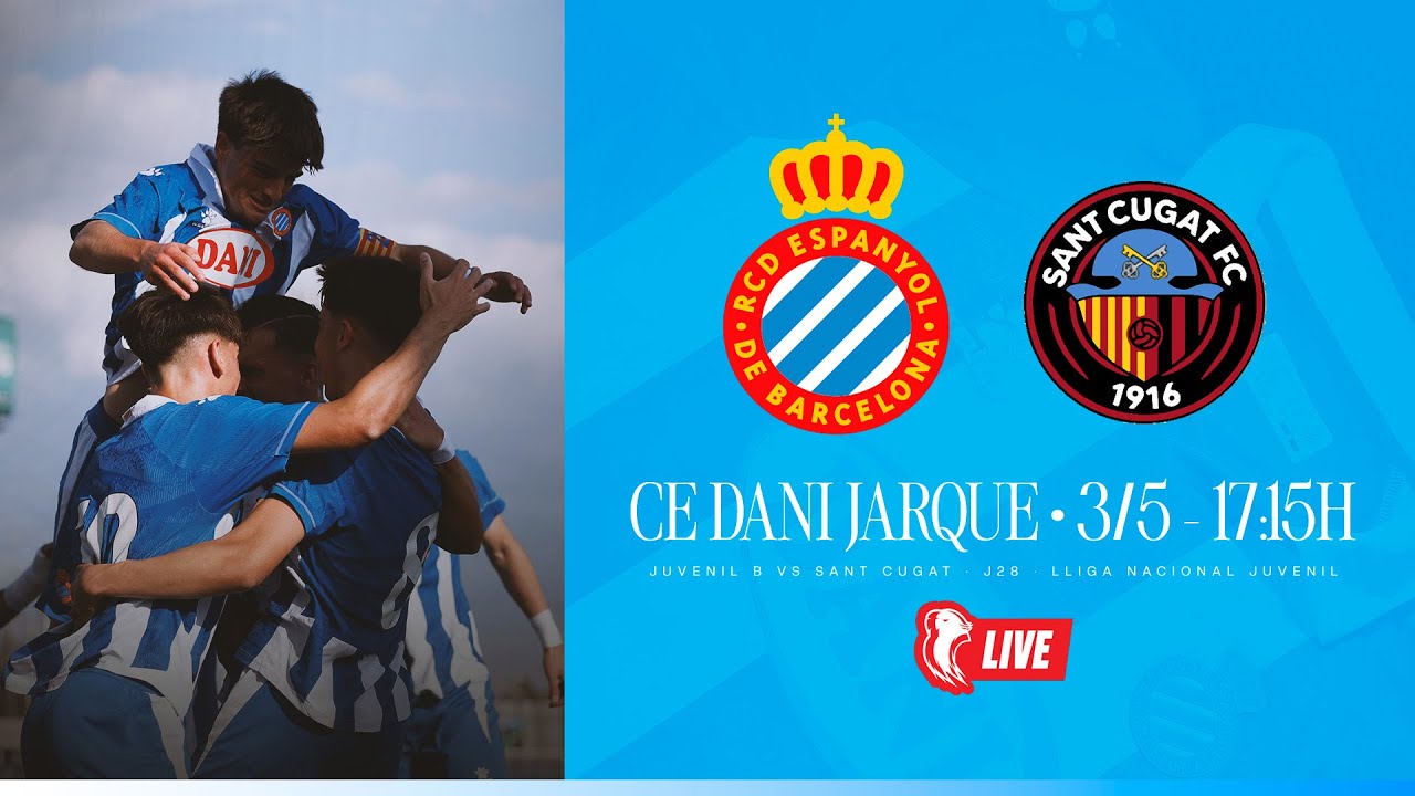 🔴 LIVE | ⚽️ Juvenil B 🆚 Sant Cugat FC | J28 | Lliga Nacional Juvenil | #La21 #RCDE