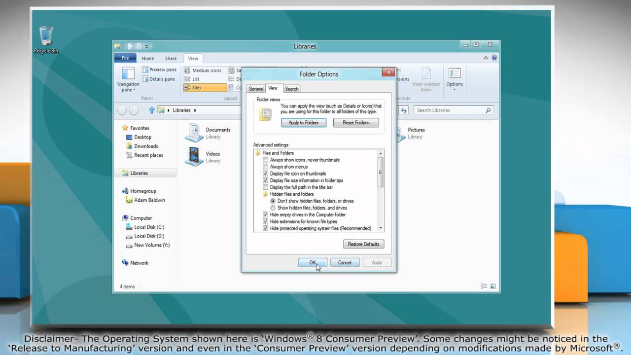 How to hide a file or folder in Windows&reg; 8