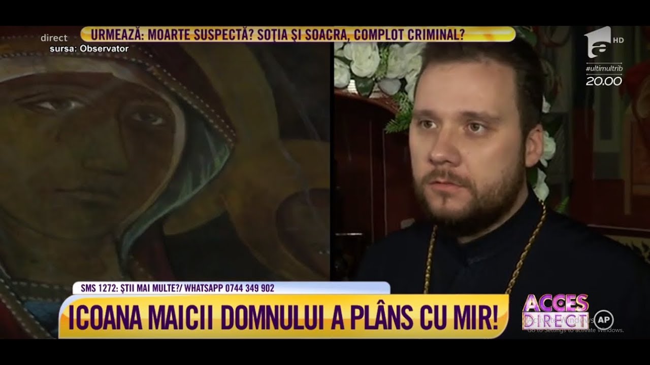 Imagini incredibile! O icoană cu Maica Domnului a început să plângă cu lacrimi de mir