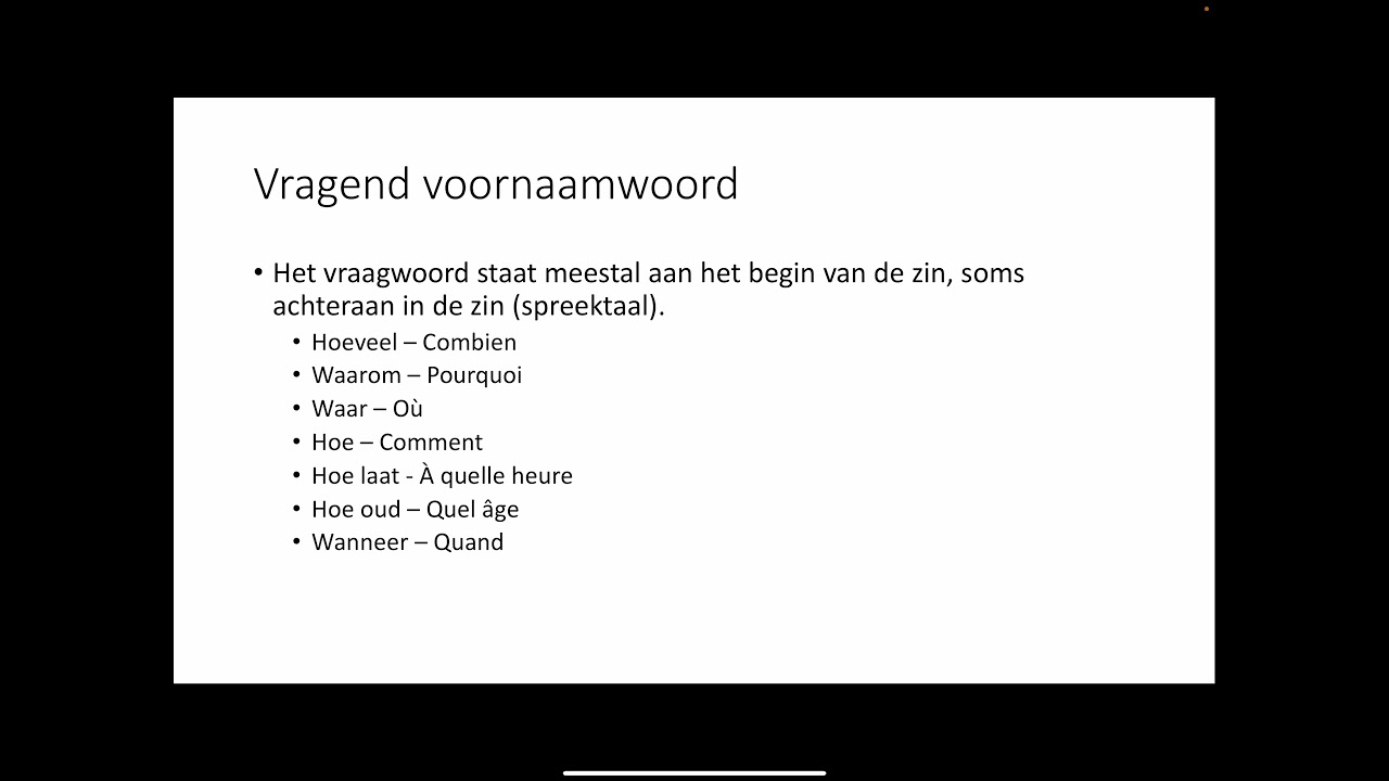 Vragend voornaamwoord Frans