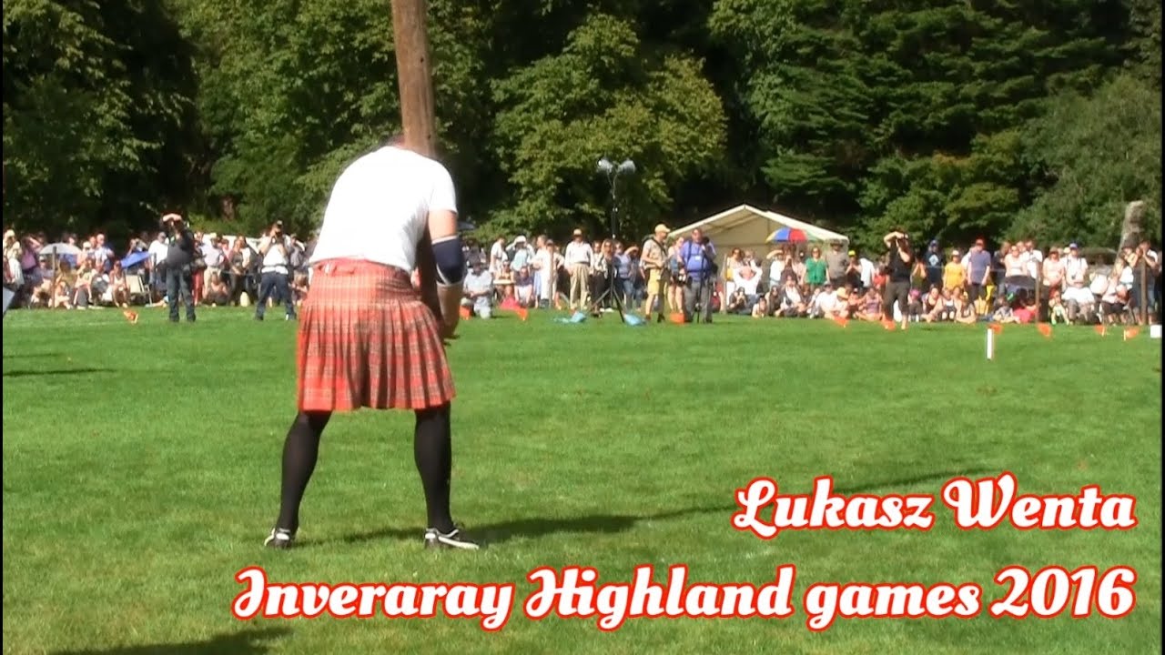 Lukasz Wenta TOSSING THE CABER Inveraray Highland games (2016-07-19)