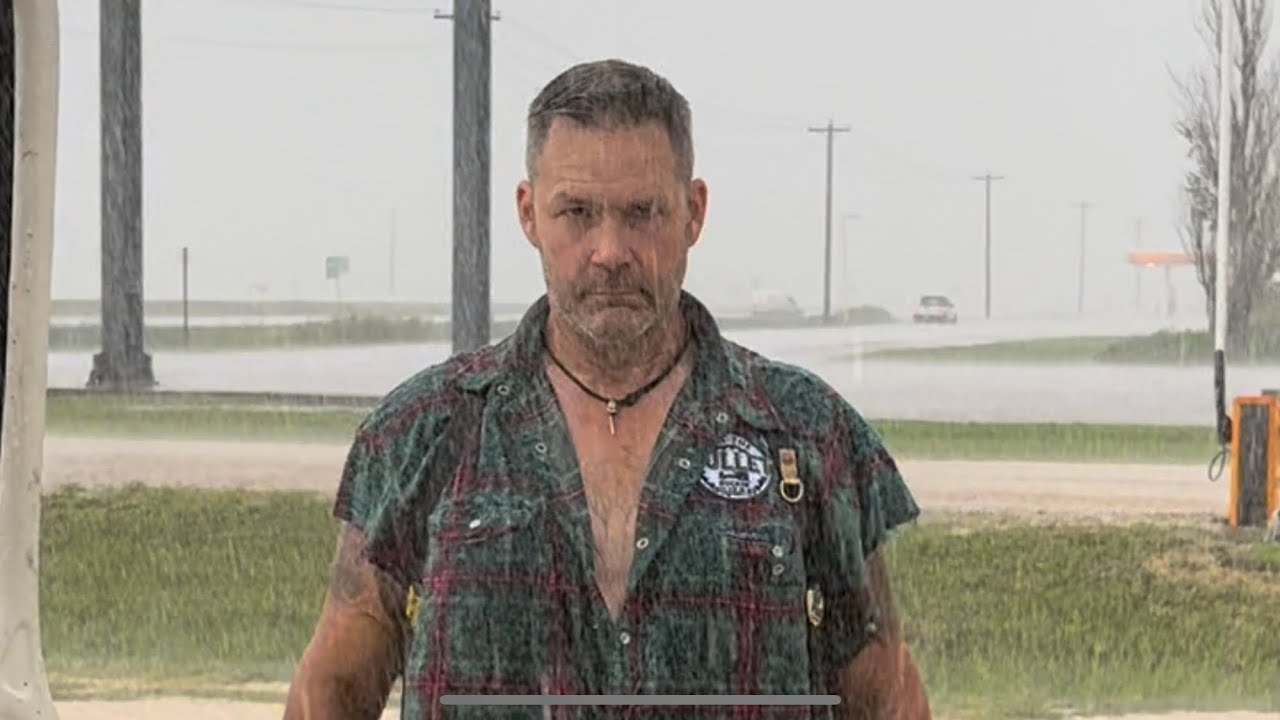 Prairie Rain Storm ,Drenched in 10 seconds.  Meeting TinTinman