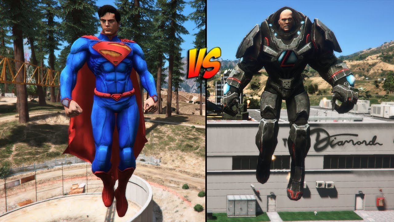 ARMORED LEX LUTHOR VS SUPERMAN NEW 52!! (GTA 5 PC MODS)