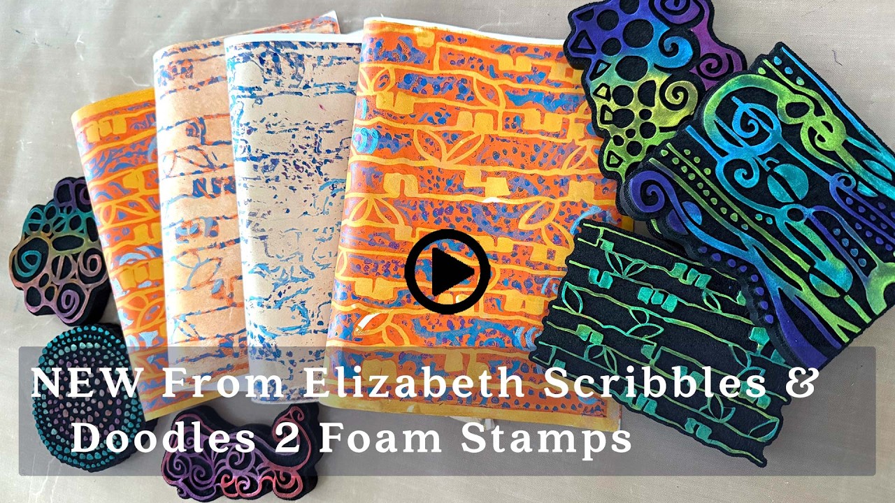 FOAM STAMP FUN! Elizabeth's New Klimt Scribbles & Doodle 2 Foam Stamps