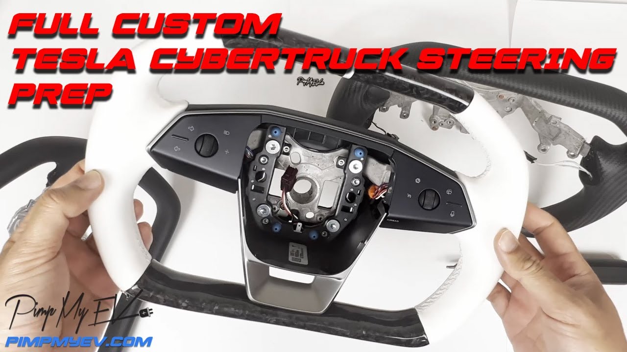 Tesla Cybertruck Fully Custom Carbon Fiber Steering Wheel Preparation Steps