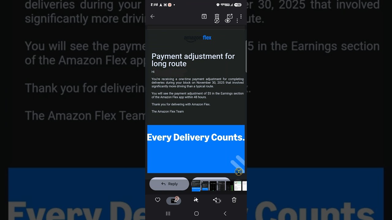 Корректировка платежей Amazon Flex