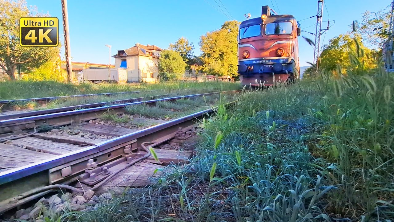 Back to Balkan railway reality - Bad track under freight train, rail joints and rotten sleepers [4K]