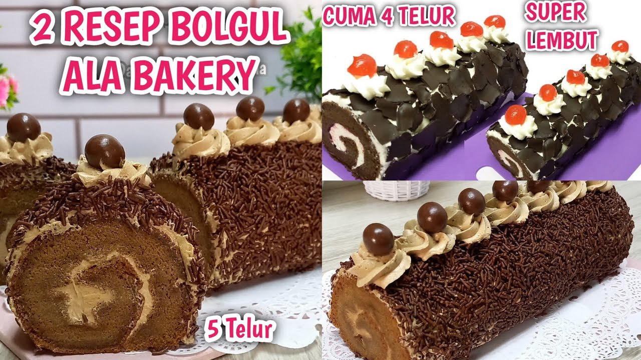 Bikin Bolu Gulung Ala Bakery Yuk😍Resep Bolu Gulung Mocca, Resep Black Forest Gulung