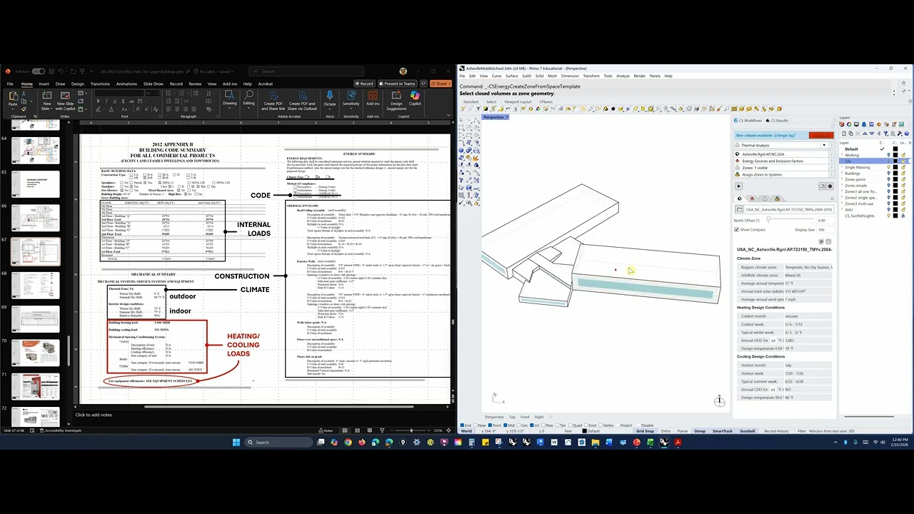 26s.ARCH325.  Peak Heating and Cooling Loads Using Climate Studio