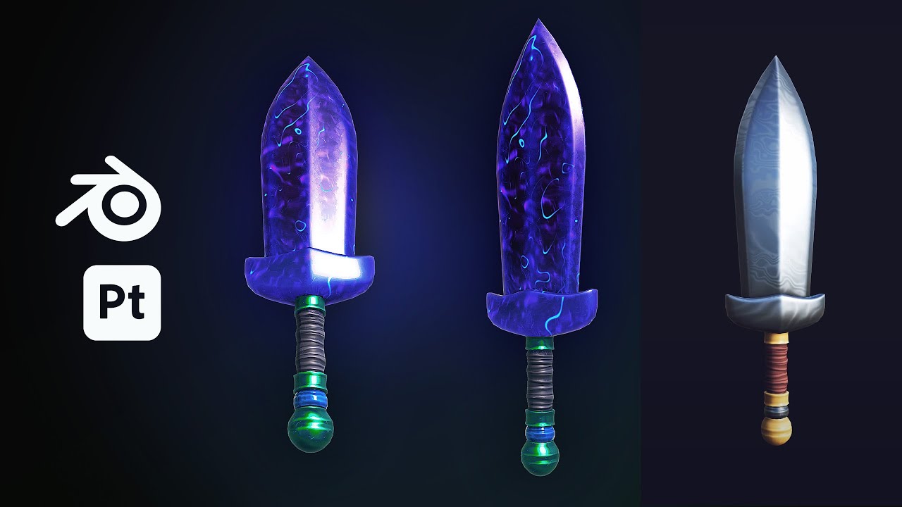 Blender & Substance Painter | SPEED 3D Modeling &Texturing SWORD (Game-Ready Asset) | Weapon Design
