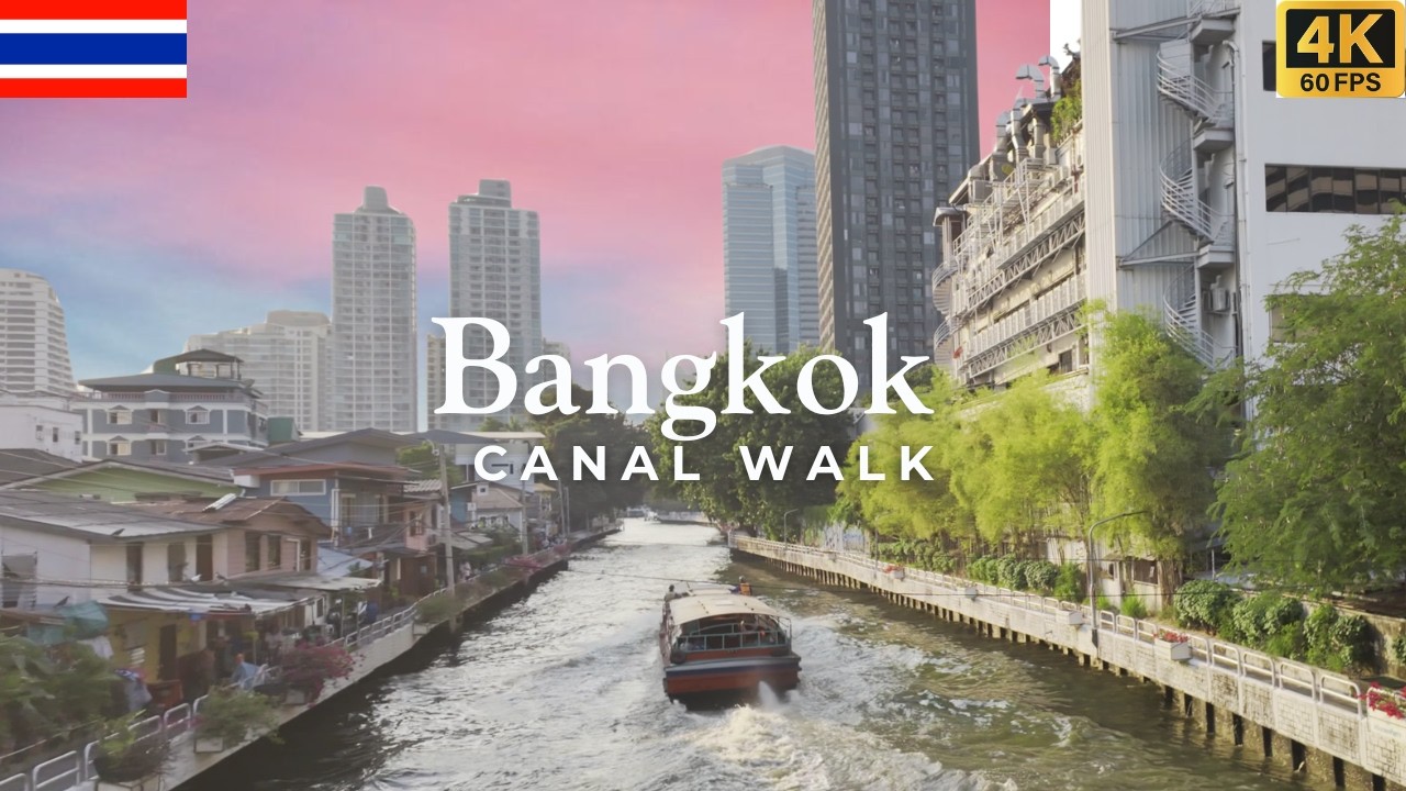 Bangkok Canal Life 🇹🇭 Relaxing Sunset Walk Along Khlong Saen Saep 4K