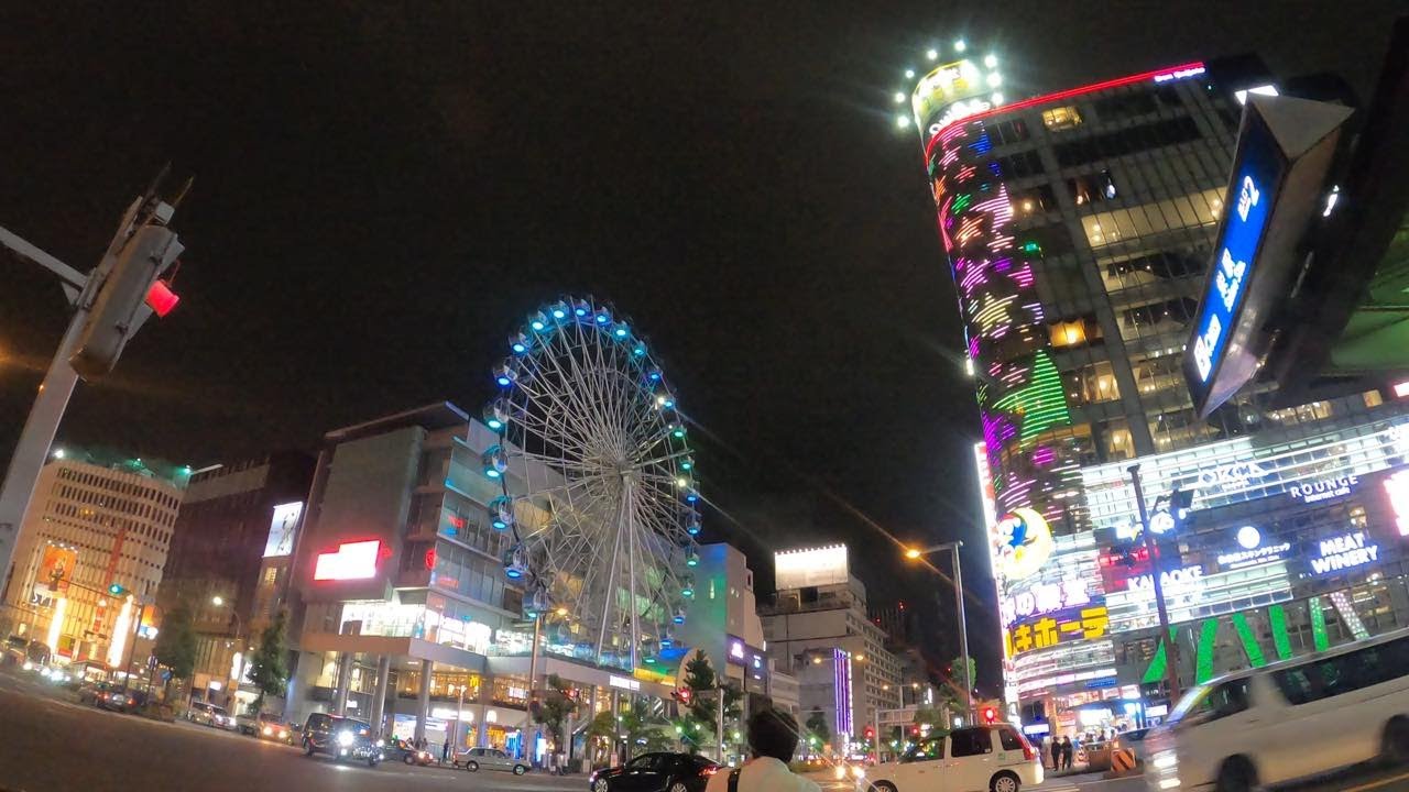 4K JAPAN Sakae to Yabacho, Nagoya at Night - the Ferris wheel, Izakaya shops - GoPro HERO8