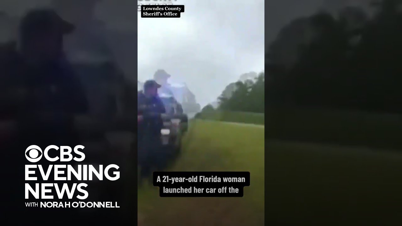 Newly-released police video shows wild crash involving high-flying car in Georgia #shorts