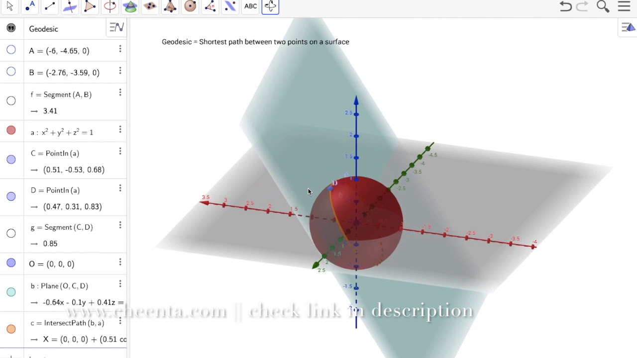 Geodesic - straight lines on sphere