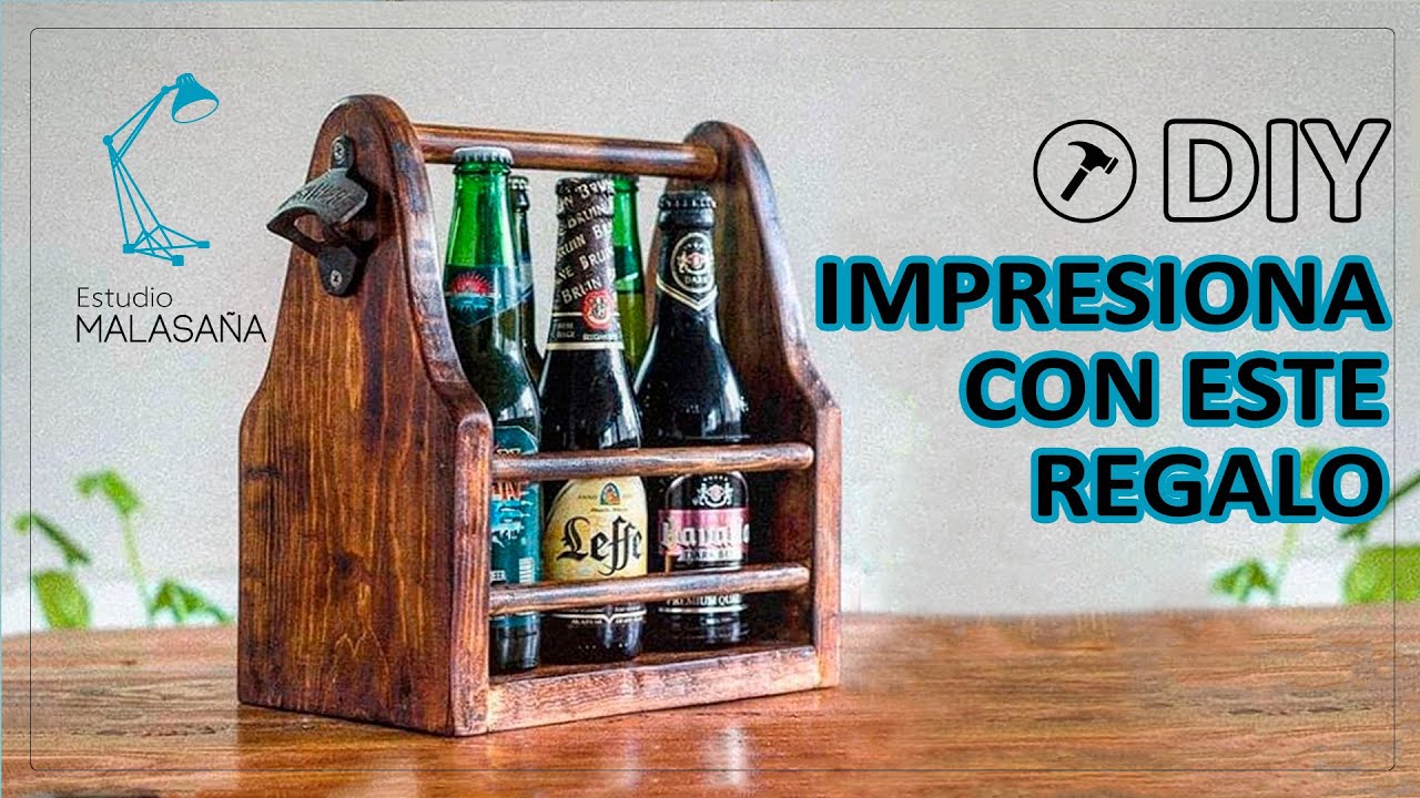 DIY El MEJOR REGALO🔝 que harás con MADERA / Como hacer un PORTA CERVEZAS  VINTAGE MAGGY AZCAGORTA