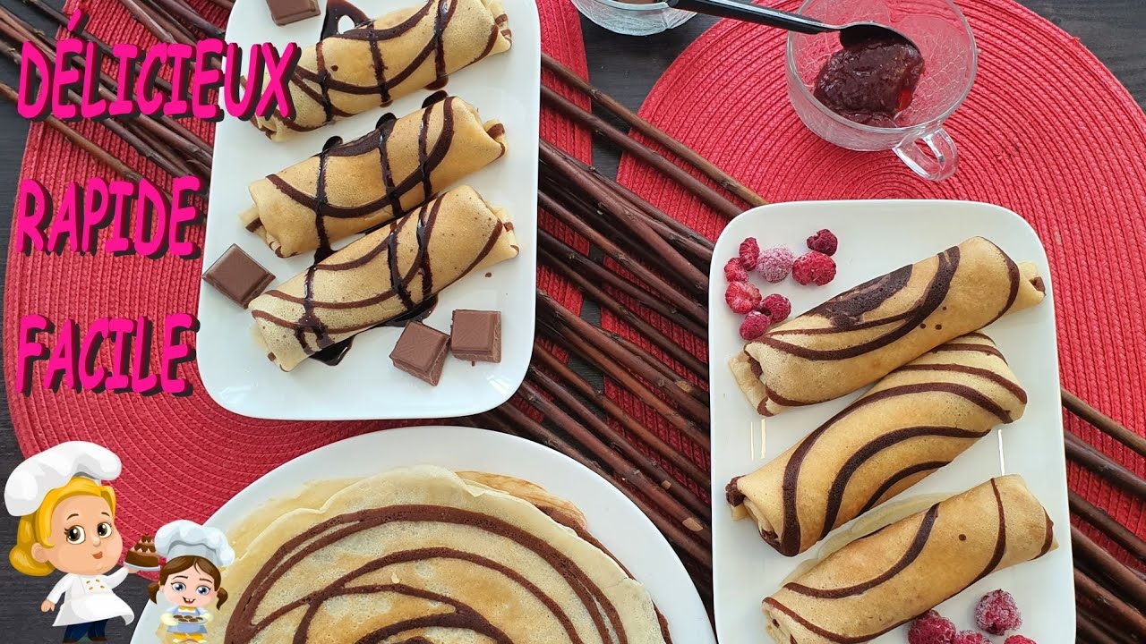 CRÊPES MARBRÉES AUX DEUX COULEURS.