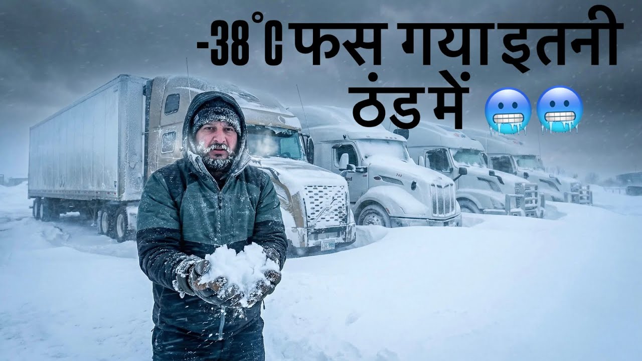 Trucker Stuck in Snow Blizzard || अमेरिका में फस गया इतनी ठंड में ||