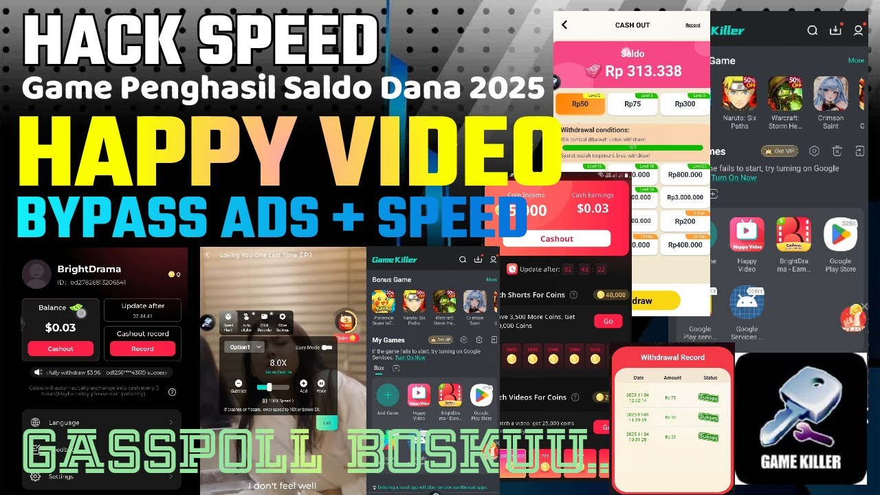 HACK HAPPY VIDEO PAKAI GAME KILLER - APK GAME PENGHASIL SALDO DANA - GAME PENGHASIL UANG 2025